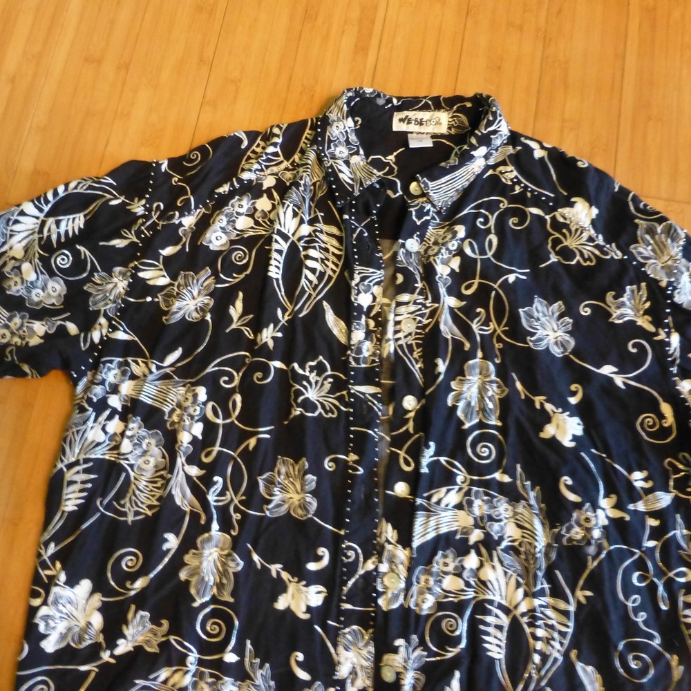 WE BE BOP B/W FANTASY BLING OFFICE JACKET BLOUSE - Picture 4 of 4